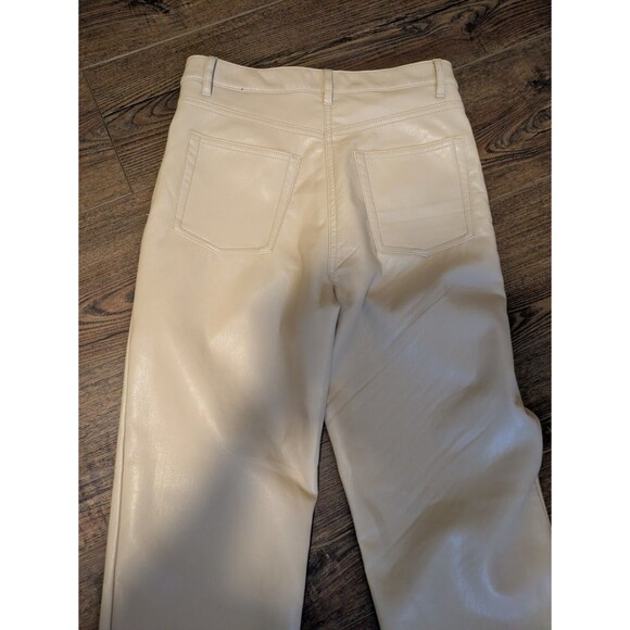 Aritzia Wilfred The Melina Vegan Leather High Rise Straight Pants Blue 4 - Picture 2 of 7